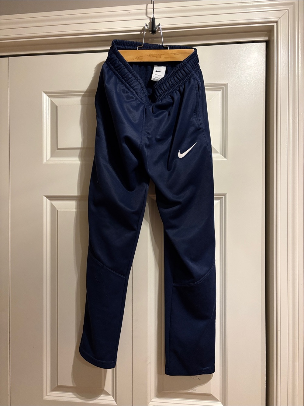Nike Navy Blue Kids' Athletic Joggers with White Swoosh